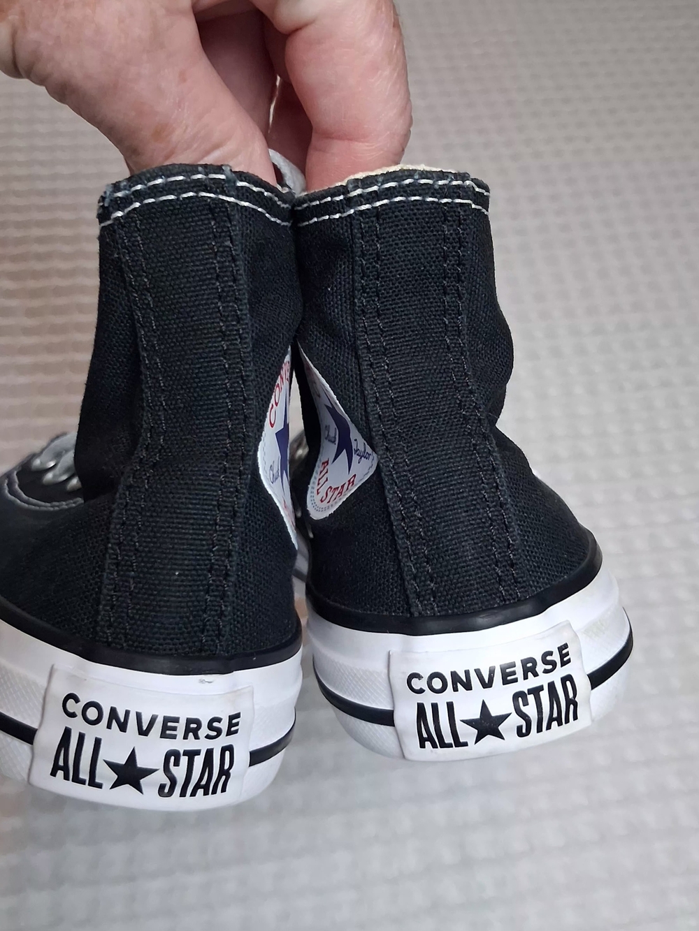 Converse Black Canvas High-Top Sneakers with White Accents Unisex Kids Size 11 - Picture 2 of 13